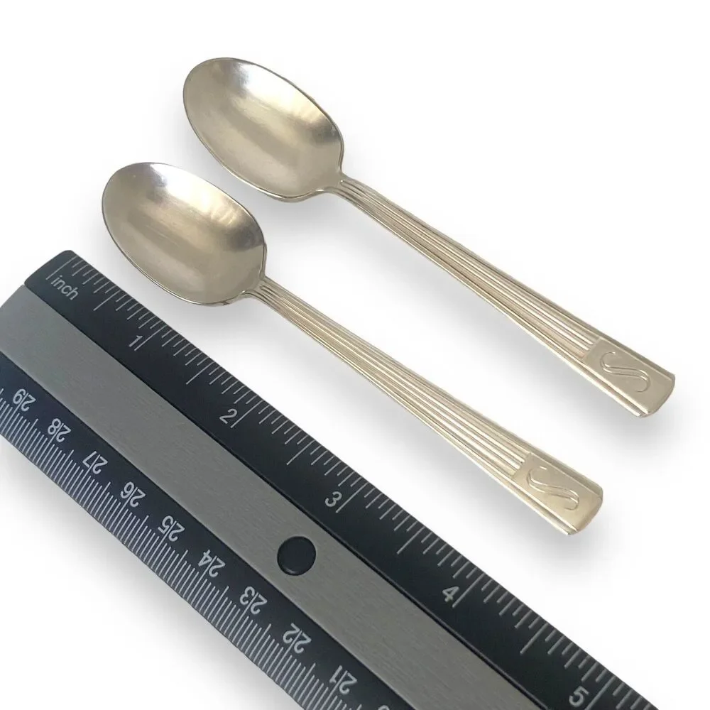 Set Of 2 Silver Plate Demitasse Spoons Hotel Statler REED BARTON / IS Vintage